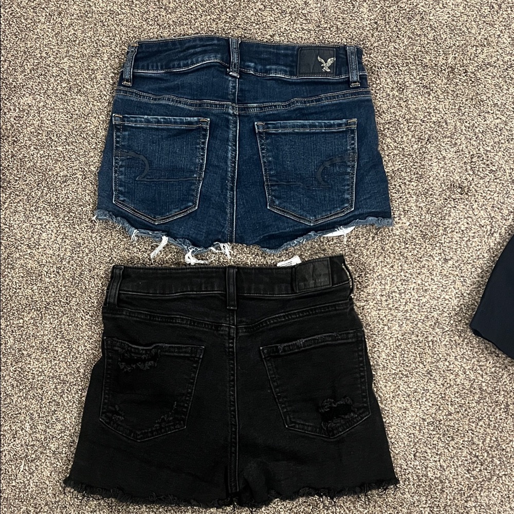 American Eagle Outfitters Blue and Black Jean Shorts